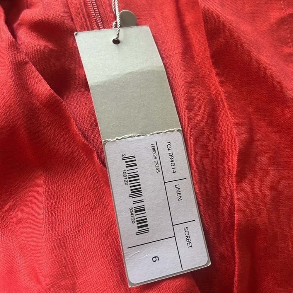 Three Graces London Ferrers Belted Linen Dress Size 6 - Picture 7 of 13